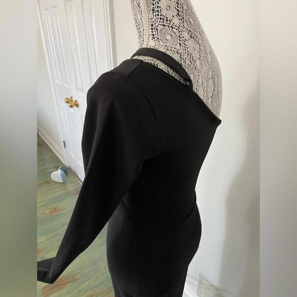 Missguided asymmetrical one shoulder black dress worn once size 4 - Picture 4 of 4